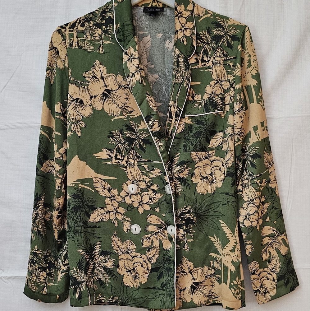 Topshop Blazer Green